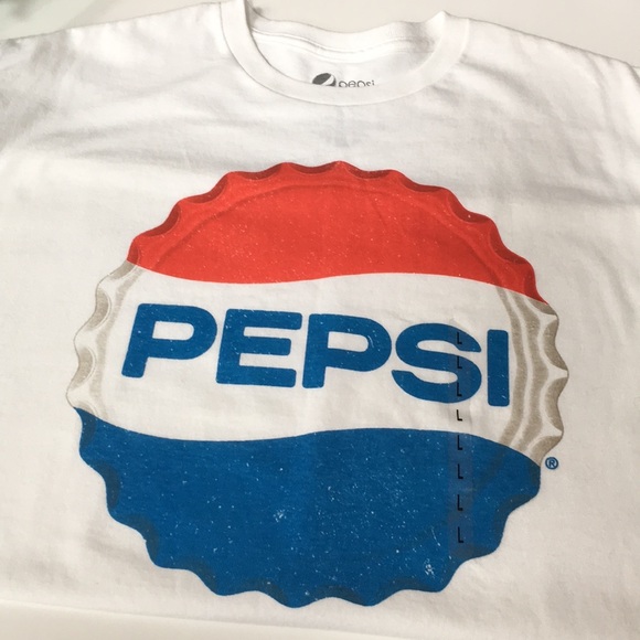 L PEPSI COLA VINTAGE BOTTLE CAP LOGO SHIRT 70s vibe cotton t-shirt LARGE - Picture 4 of 4